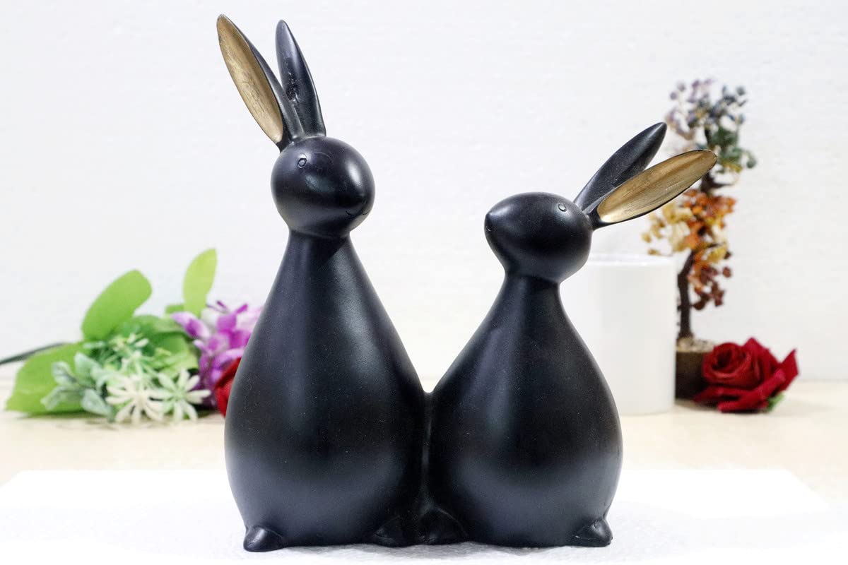 Buy JAIPUR ACE Black Rabbit Artistic Polyresin Piece for Home D cor