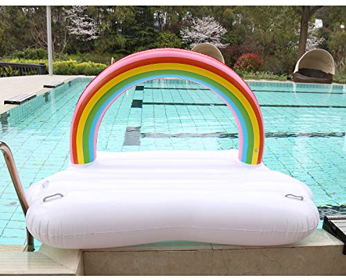 Nuage Arc - en - Ciel Flottant de Piscine, Piscine Gonflable Flottante de Piscine géante Gonflable Arc - en - Ciel, Jouet de fête Aquatique d'été Flottant de Piscine géante