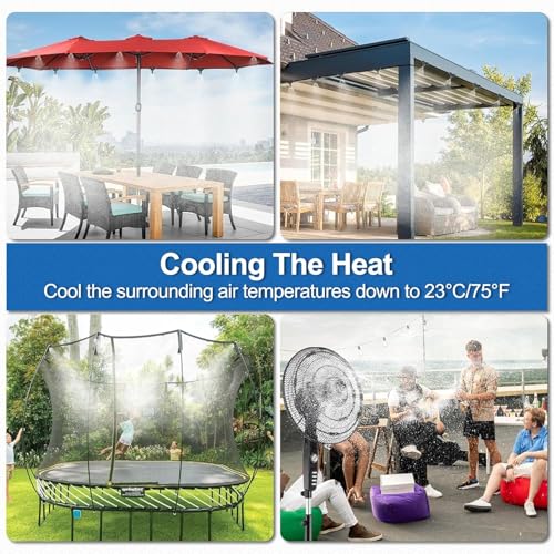 Pre-Assembled Misters for Outside Patio,Outdoor Misting System,80FT|24M. by POCKET PANDA - Used condition - Image 2
