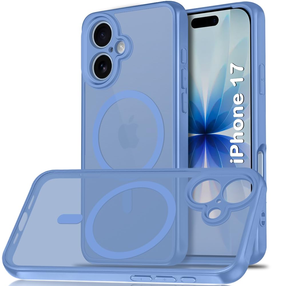 TheGiftKart Hybrid Matte Frosted Translucent Back Cover Case for iPhone 17 Compatible with MagSafe | Shockproof Design | Camera Protection Module | Hard Back Cover Case (PC & TPU, Frost Blue)-image-19