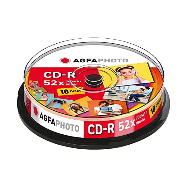 1x10 AgfaPhoto CD-R 80 / 700MB 52x Speed, Cakebox Marke Agfaphoto