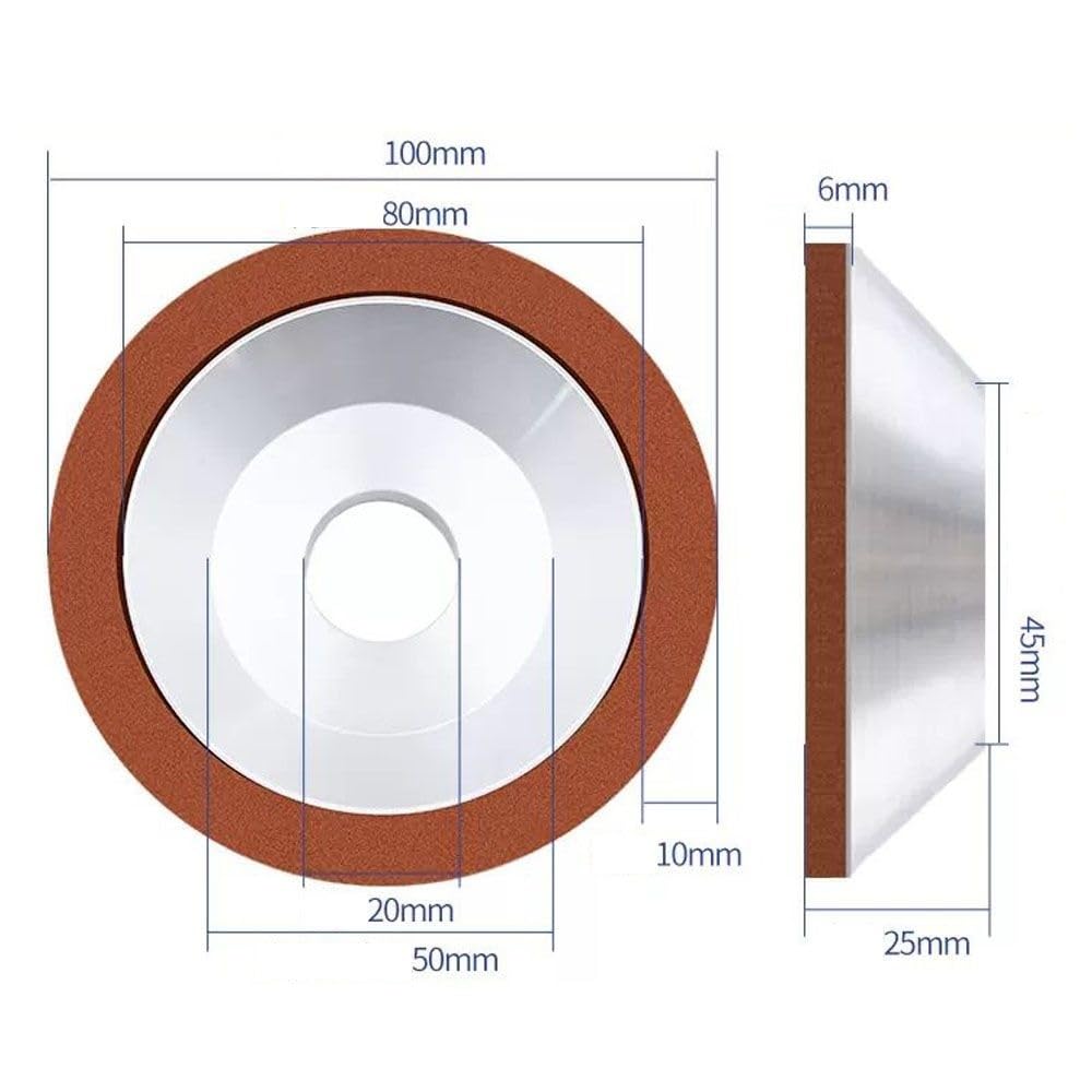 Ściernica diamentowa o spoiwie żywicznym w kształcie miski – 100 mm/125 mm/150 mm do ostrzenia noży – 1 szt.(150Grit D125x10x5mm)