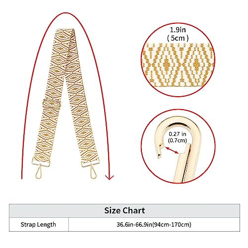 Image of Wide Shoulder Strap Adjustable Replacement Belt Guitar Style Crossbody Bag Handbag Strap Multicolor Canvas Straps(Wide:2in)(Color8)