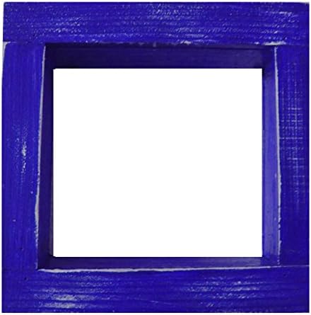 Square Wood/Wooden Shadow Box Display - 12" x 12" - Royal Blue - Decorative Reclaimed Distressed Vintage Appeal