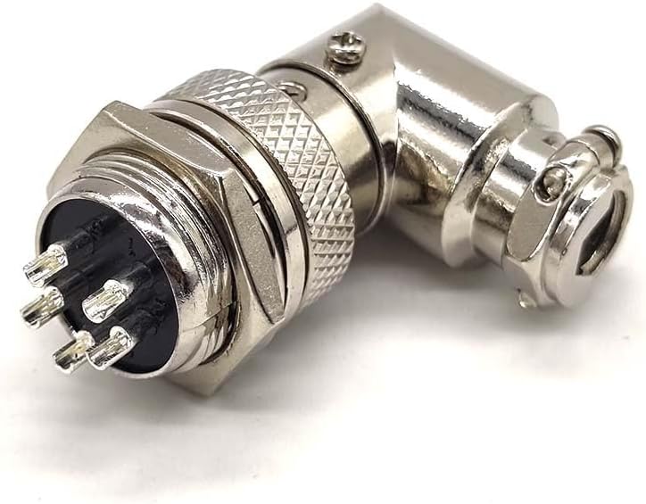 10pcs GX16 90 Degree 5 Pin Wire Connector Male to Female Panel Mount Connector