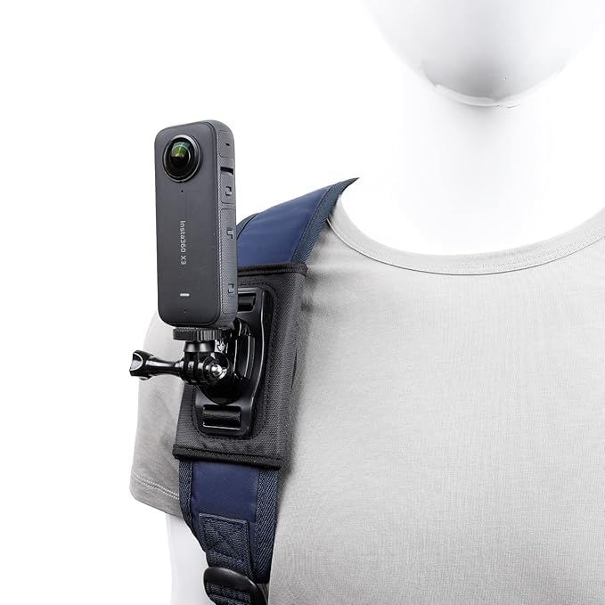 USPOT Backpack Mount for Insta360 X5/X4 Air - Bag Strap Anti-Slip Shoulder Clip Belt Holder Compatible with Insta 360 X3, GO 3S, Ace Pro, GoPro Hero 1