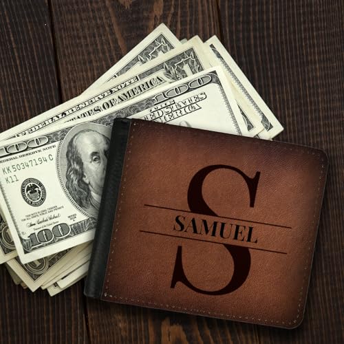 Personalized Wallet for Men – Custom Engraved Men's Wallet, Faux Leather, ID Windows, Card Slots – Tarjeteros de Hombres, Leather Gifts for Him, Husband Birthday Gift, Boyfriend Gift2