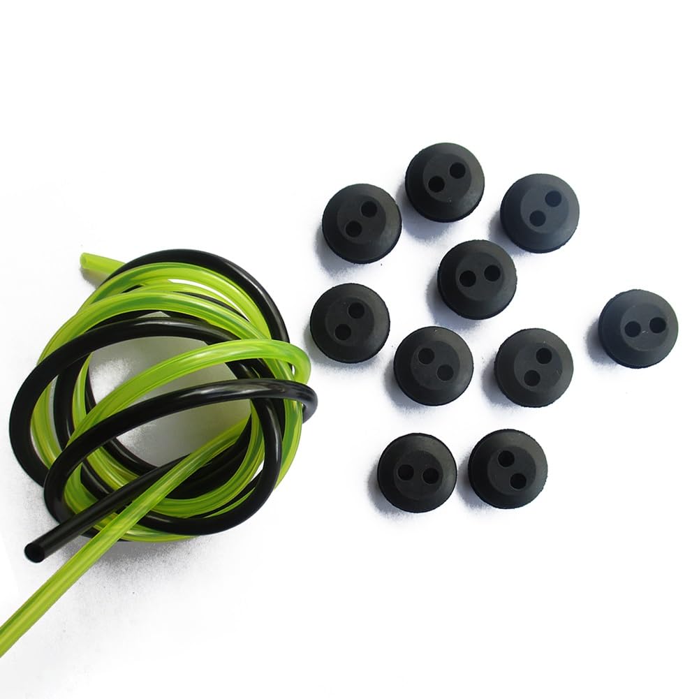 flexiable rubber 2 Holes Fuel Tank Grommet Rubber For Brush Cutter Delicate 10pcs Rubber 1pcs Yellow Fuel Pipe 1pcs Black Fuel Pipe drain elastic