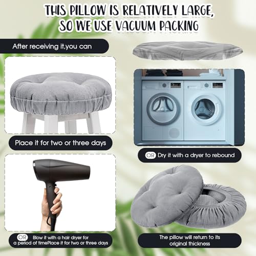Image of 4 Pieces Bar Stool Cover Non Slip Padded Cushion, 12 Inch, Light Gray