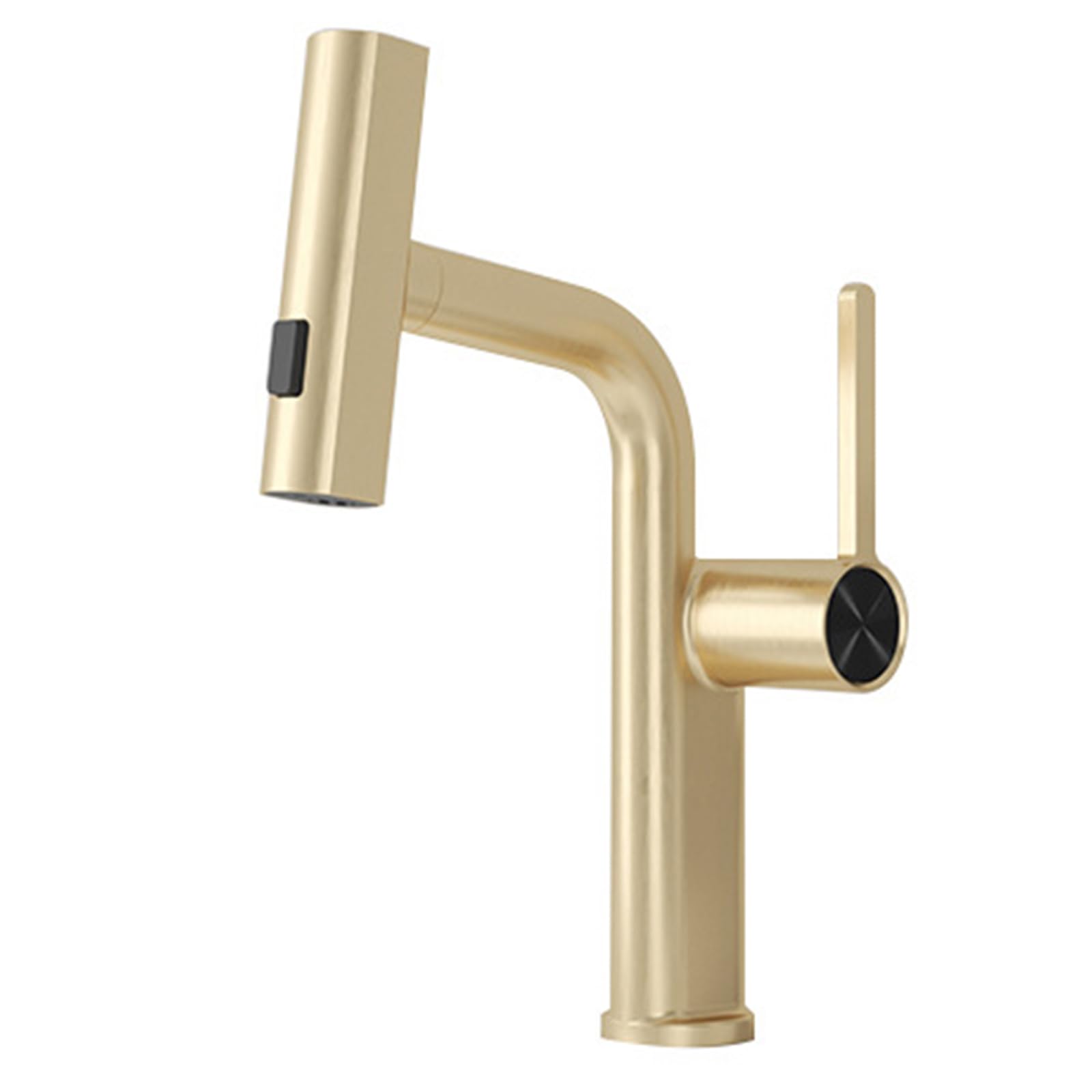Grifo de baño con rociador desplegable,Grifo de Lavabo de baño de Oro Cepillado con Pantalla de Temperatura LED,Grifos de Lavabo de baño de una Sola manija en Cascada