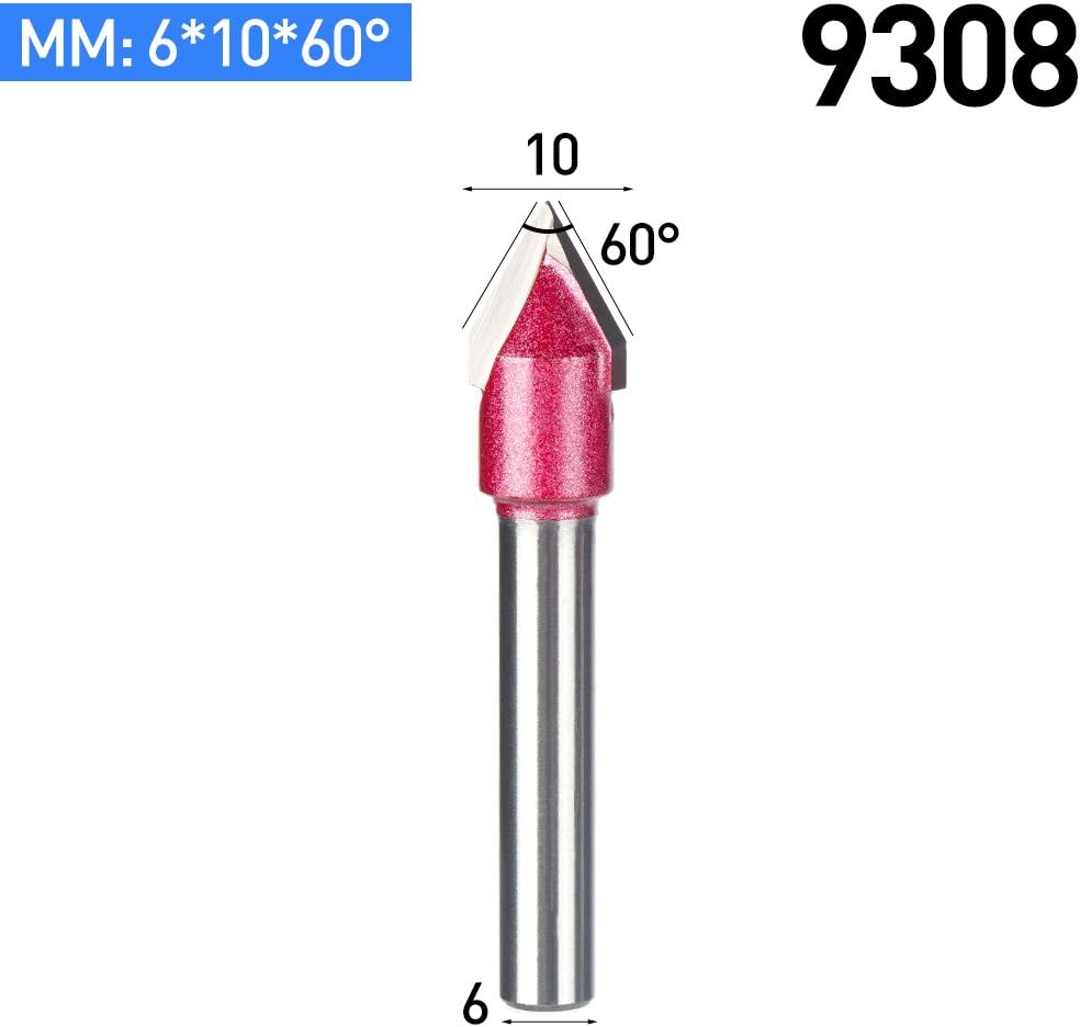 Flаѕh Dеаlѕ - 50% оƒƒ HUHAO 1PCS Router Bits V-Groove 60-Degree 10mm Cutting Diameter and 6mm Shank Coated Engraving Cutter