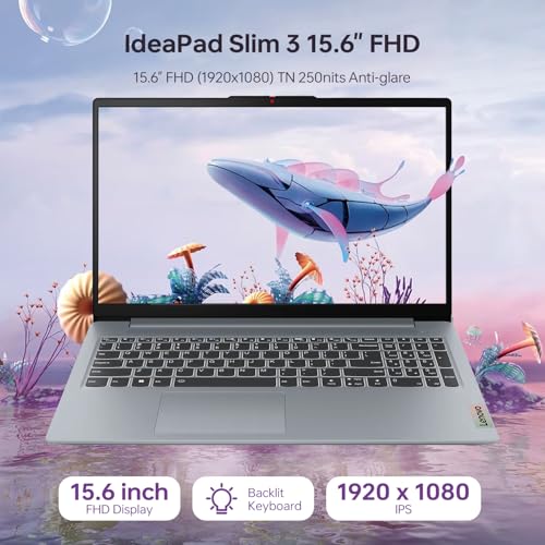Image of Lenovo IdeaPad Slim 3 Business Laptop, 15.6 inch FHD, AMD Ryzen 7 5825U, 16GB Onboard RAM, 1TB SSD, Wi-Fi 6, Webcam, Backlit, W11 Pro, Copilot & AI Productivity, Bundle with PCO Laptop Cooler
