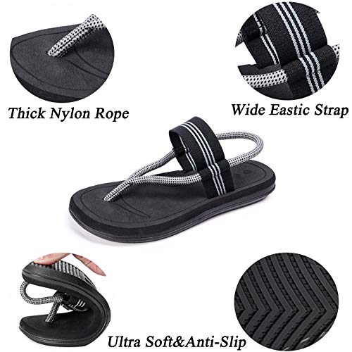 CYian Mens Sandals Slippers Rubber Flip Flops for Men Shoes with Fashion Eastic Strap Free Adjustment Indoor Outdoor3