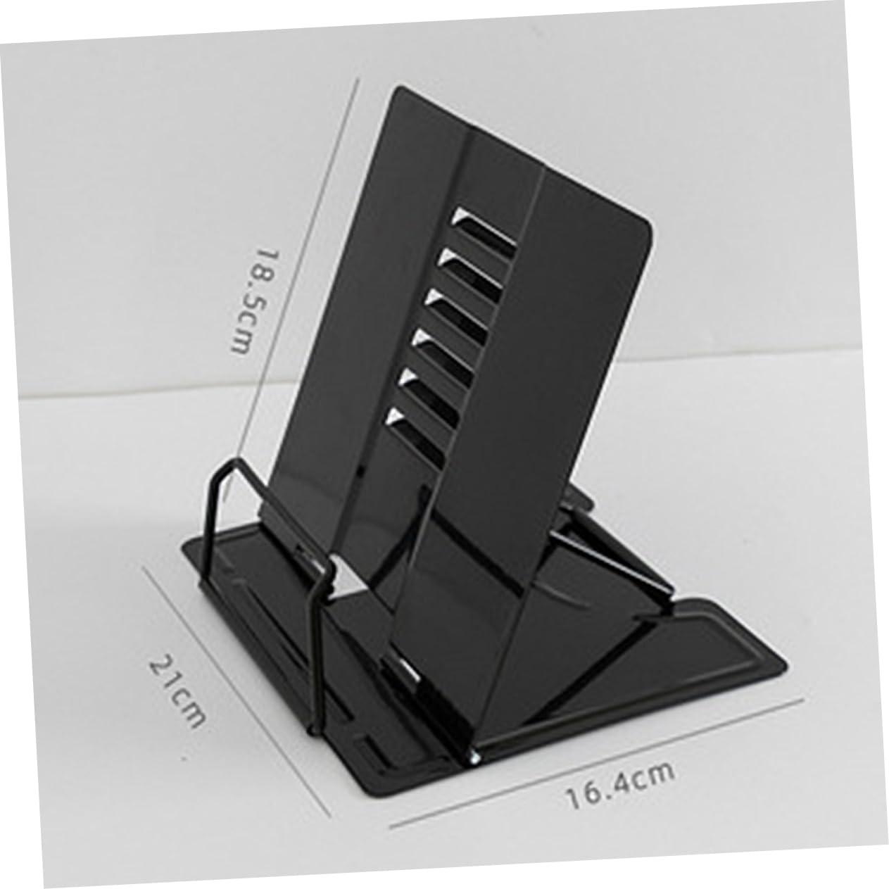 Uonlytech Adjustable Reading Bracket for Myopia Prevention Lightweight Metal Book Stand for Home and Outdoor Use for Tablets and Music Stands Black
