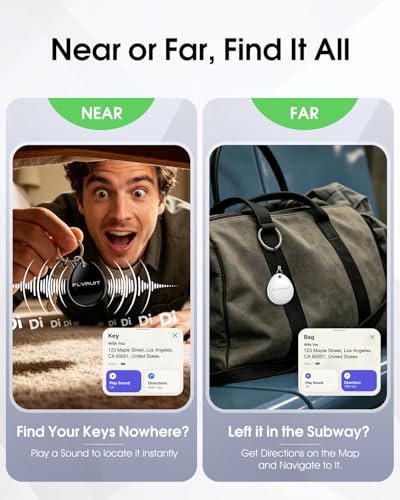 Image of Air Tracker Tags-4 Pack (iOS Only), Apple Find My Certified Luggage Tracker Tags for iPhone, Smart Bluetooth Tracking and Key Finder Items Locator Compatible with Wallet, Backpack, Car (Black&White)