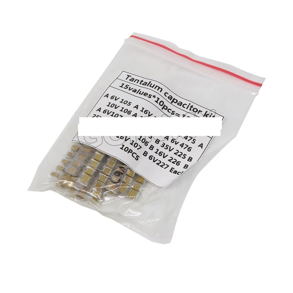 AARTERZZA 15 Values SMD Tantalum Capacitor Assortment Kit 1uf-220uf A/B Case Tantalum Capacitor Set 1UF 2.2UF 4.7UF 10UF 47UF Capacitors