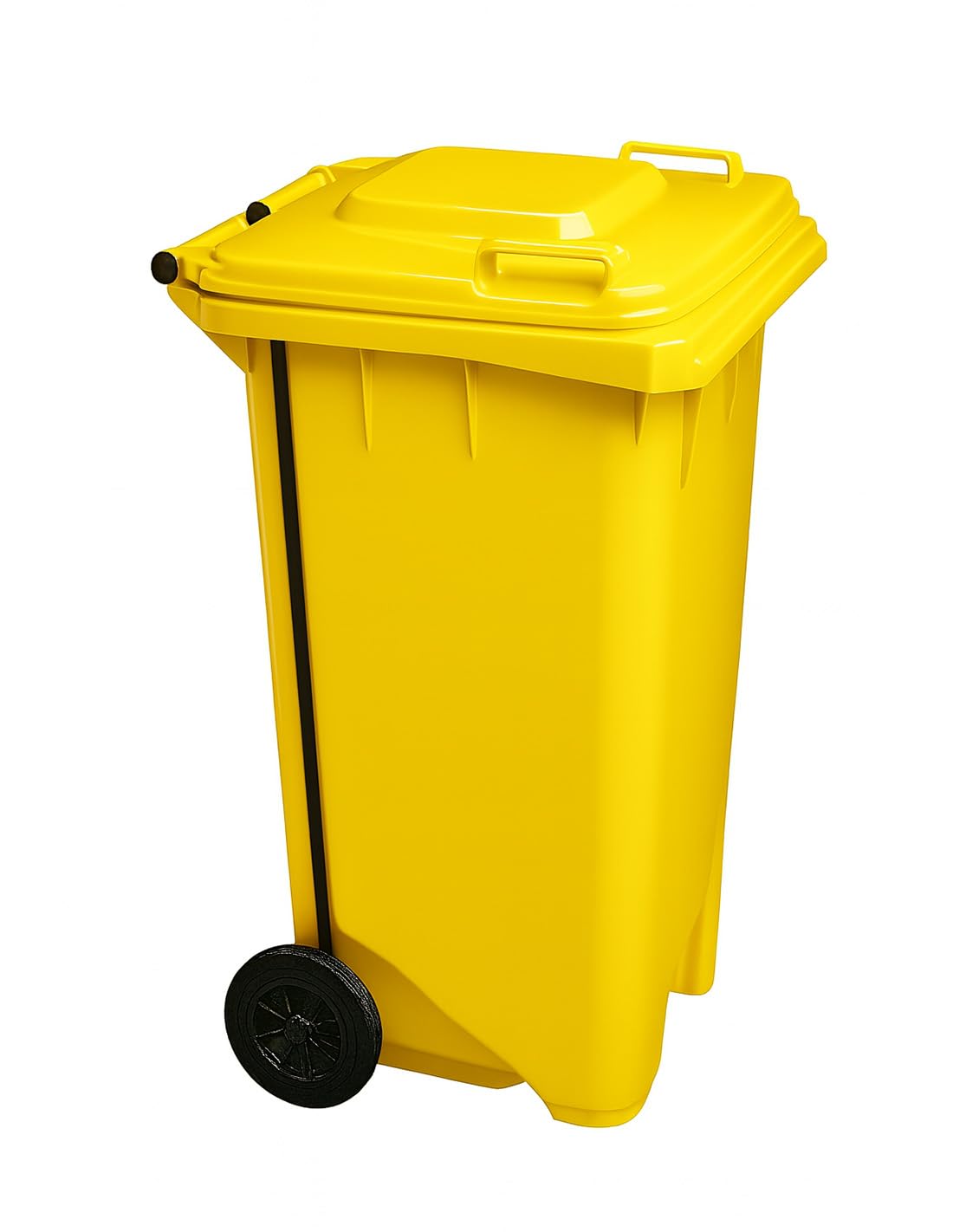 JARDIN202 - Contenedor de basura 120L - Con pedal - Amarillo