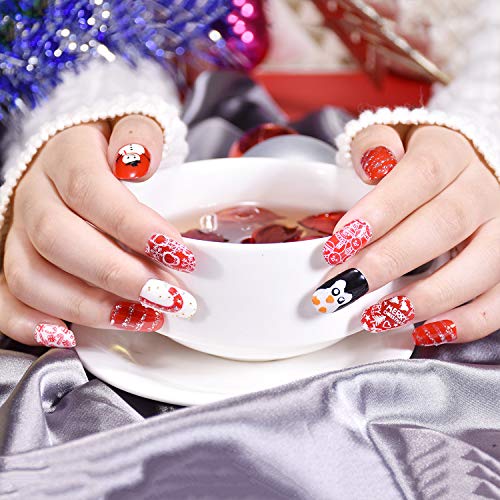 image for Adurself 4 Pieces Christmas Nail Art Stamping Plates with Snowflakes S