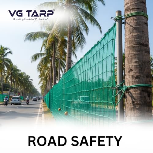 Image of HDPE 2 Layer Coconut Safety net /Coconut Fall Protection Net Green Colour 11 feet x 11 feet Heavy Duty Safety
