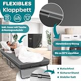KESSER® Łóżko składane 200 x 90 cm z materacem z pianki memory i rolkami | składane łóżko turystyczne z metalową ramą dla dorosłych, obciążenie do 250 kg, metalowe łóżko z materacem piankowym i