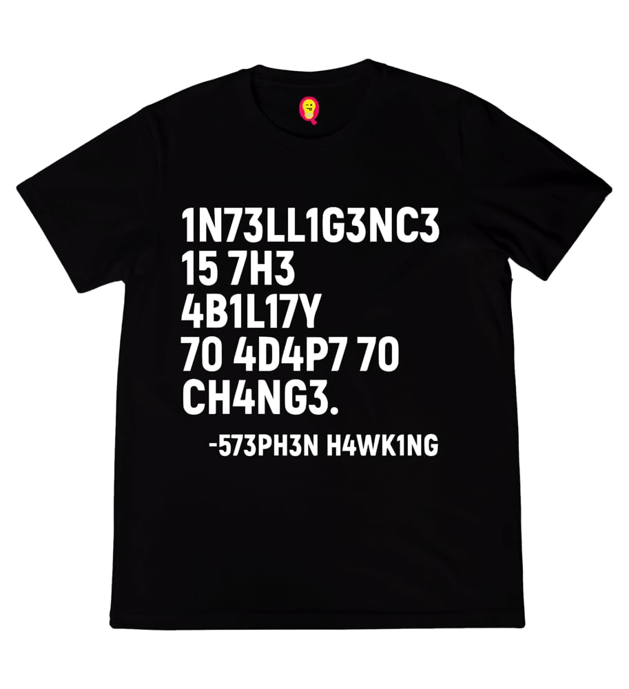 Aaramkhor Physics T-Shirt for Men | Intelligence is The Ability to Adapt to Change | Geeky Nerd | Regular Fit for Men Sizes S to 4XL|