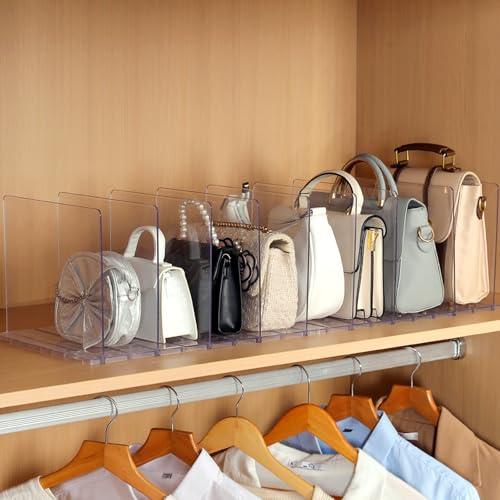 Fangoo 10 Pièces Rangement Sac à Main Organisateur Placard Rangement Cuisine Placard Amovible Separateur Etagere Dressing,Convient pour Ranger Les étagères...