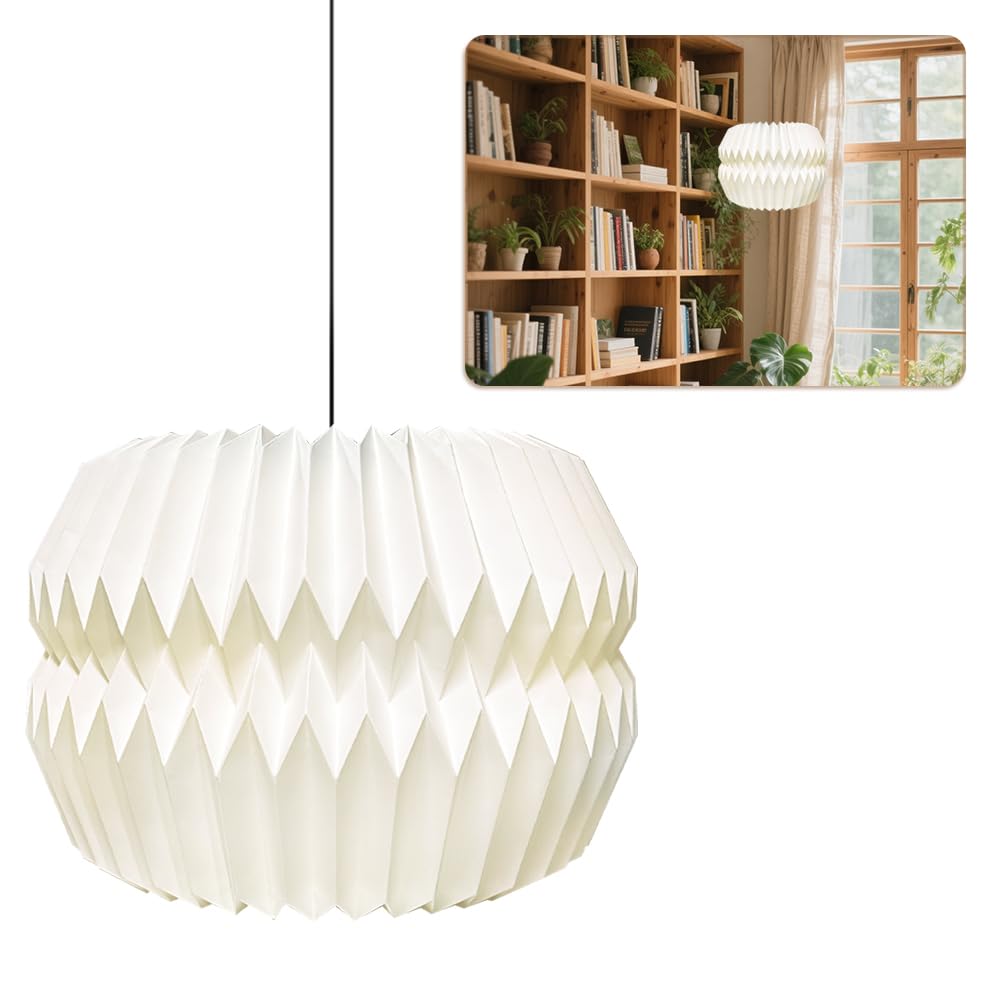 HuaMuDM Nordische Kreativpapier Lampenschirm,Origami Design Papier Lampenschirm,Folding Pendelleuchte Kunst Dekor,Wohnzimmer,Esszimmer,Schlafzimmer