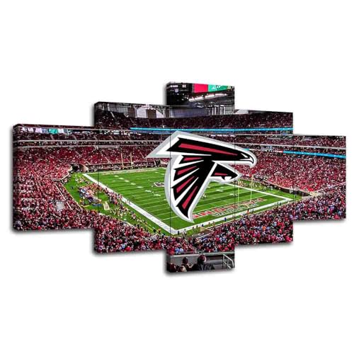 Atlanta Sports Team Falcons Wall Art Poster Canvas Print Large Size Framed Home Wall Decor Collection Gift (B,Wooden frame-60x100cm)