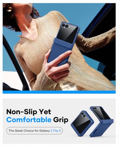 Image of for Samsung Galaxy Z Flip 8 Case Wallet with Privacy Screen Protector, Blue | Card Holder (2-3 Cards), Hinge Protection, Military Drop Protection, Heavy Duty Protective Phone Cover for Samsung ZFlip 8