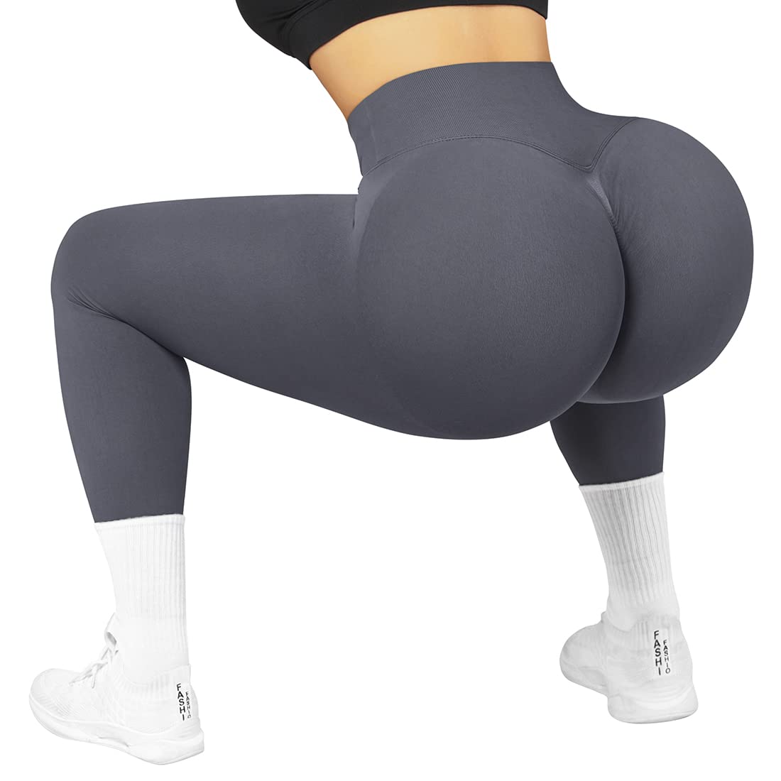 SUUKSESS Women Crossover Seamless Leggings Butt Lifting High Waisted Workout Yoga Pants
