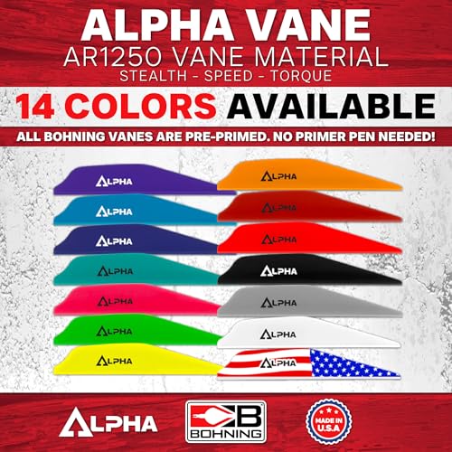 Vane Bohning Alpha AR 1250 empennage noir 7,1 cm pack flèche arc