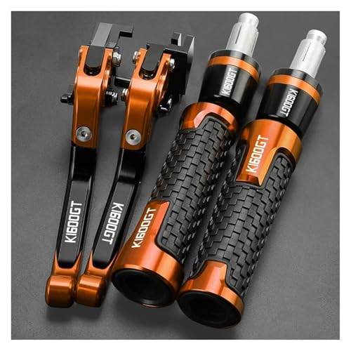 自転車 ?用于 K1600GT K 1600 GTオートバイ折りたたみブレーキクラッチレバーハンドルバーグリップエンドに最適(Orange)