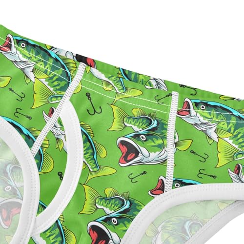 Boys' Underwear Cotton Little Boys Bass Fish Briefs Soft Toddler Underwear 2T-8Y4