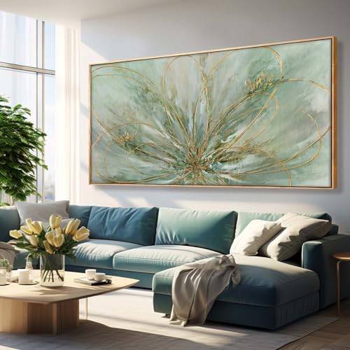 Abstract Canvas Wall Art Gold Line