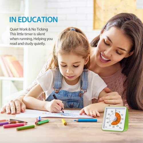 Ngteco Visual Timer, 60-Minute Countdown Timer For Kids, Toddler, Autism, Adhd Or Adults - Visual Time Management Tool For Classroom, Kitchen, Cooking, Office (Batteries Included Green) #TOP4