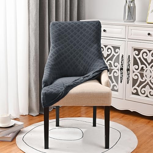 Fundas elásticas para sillones orejeros de alta gama: juego decorativo beige de 6 unidades 4