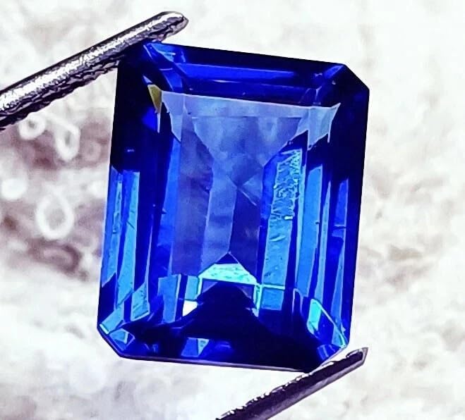 Natural 10.24 Ct Kashmir Blue Sapphire | Emerald Cut Certified Loose Gemstone Unmounted Precious Stone for Ring, Pendant & Jewelry