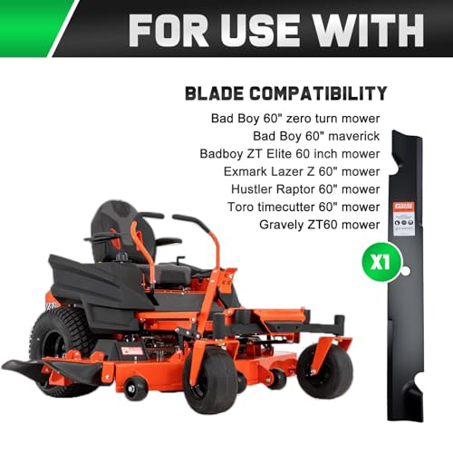 Image of Grasscool 60 inch Maverick Zero Turn Mower Blades Compatible with Bad Boy ZT Elite Exmark Lazer Z Toro 60 inch Lawnmower Replace for 038-2007-00 038-6050-00 038-6060-00 (Circle Hole)