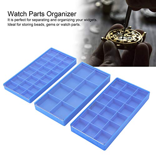 Da Dini Aufbewahrungsbox für 3 Teile, Uhren-Organizer, Kunststoff-Perlen, Ohrring-Behälter (8 Fächer, 18 Fächer, 24… – Bild 5