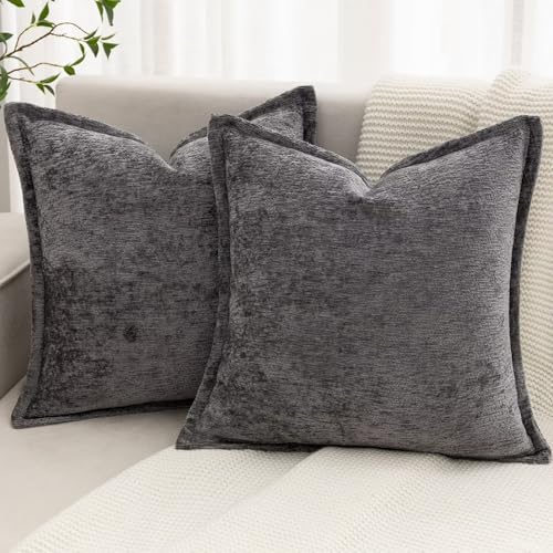 BAOLIZEGAO Grey Decorative Throw Pillow Covers 18x18 Inch Set of