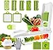 D L D Affettatrice per mandolino, tritaverdure, tritatutto, taglierina per verdure e segnere, tritatutto per cipolle con contenitore, affettatrice per verdure e tritatutto per 7 lame