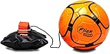 Football Flick Urban Return Ball Solo Training Equipment with 25m Bungee Cord & Size 5 Ball Football Gift for Kids, Practice Shooting & Passing Anywhere
