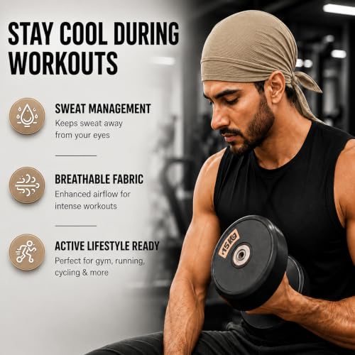 Image of GG BAI Cottrise Sikh Religious Patka Headwear Sweat Wicking Doo Rag Cooling Dew Rag Helmet Liner Hat Large Motorcycle Head Wrap Bandana Skull Caps for Men and Women