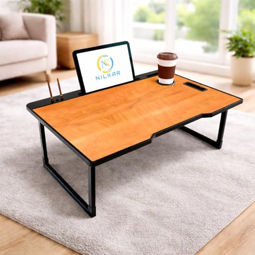 Image of Study Table Bed Table Premium Laptop Table /Foldable and Portable Wooden /Writing Desk for Office /Home /School (US Wood)