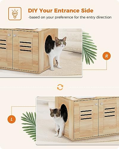 Árbol moderno para gatos con caja de arena y columpio miniatura 5