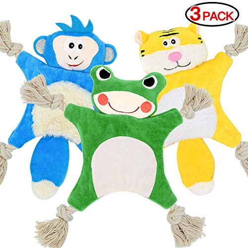 Dog Squeaky Toys for Small Dogs,Stuffless Puppy Toys with Crinkle,Puppy Chew Toys Teething,Dog