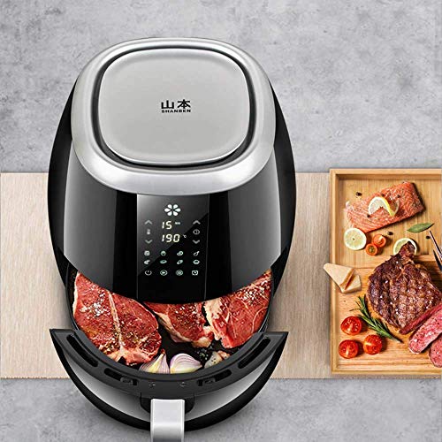 Trockenfritteuse Multifunktions-Kunststoff-Luftfritteuse LCD Vollautomatisch Nichtraucher 360 ° Heißluft-Hochgeschwindigkeitszyklus Gesunde Fritteuse Geeignet zum Grillen Braten Backen Dessert 1270W – Bild 4