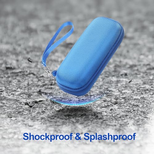 Image of AGPTEK Carrying Case, EVA Zipper Carrying Hard Case Cover for Digital Voice Recorders, MP3 Players, USB Cable, Earphones-Bose QC20, Memory Cards, U Disk, Blue