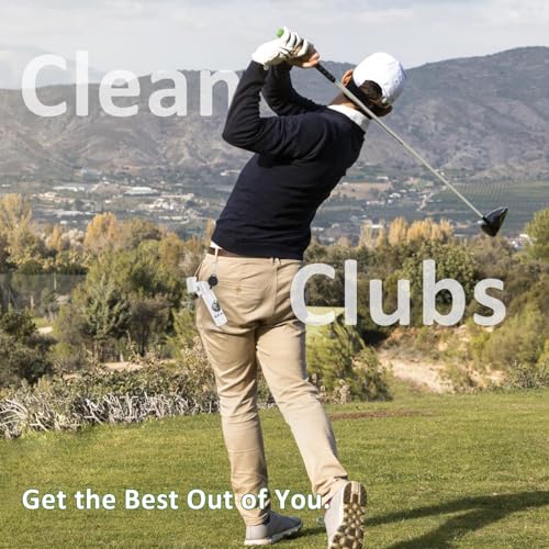 Pro Golf Club Cleaner - 4oz Water Bottle with Groove Cleaner and Retainer Clip, Durable Nylon Bristles for Easy Cleaning, Ergonomic Button Design, Golf Gifts for Men & Essential Accessories