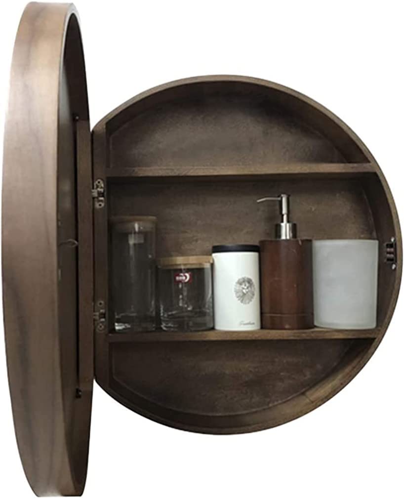 FGXHHS Round Vanity Cabinet with Mirror - Wall-Mounted Bathroom & Kitchen Storage Stylish Sliding Door Design Space-Saving nizer for Bathrooms Vanities